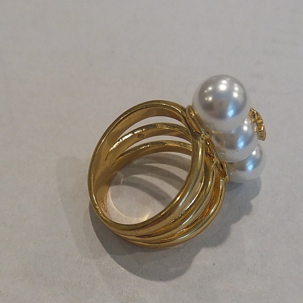 Tory Burch Kira Pearl Stackable Ring Size 7 - Picture 4 of 11